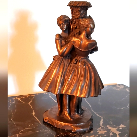 10” Sergey Eylanbekov Candle Holder 3 Ballerinas No Candle Residue! Spotless - Picture 1 of 16